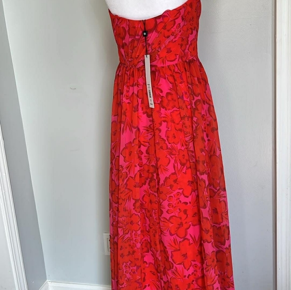 Badgley Mischka Dress Red New Luxury - Picture 4 of 15